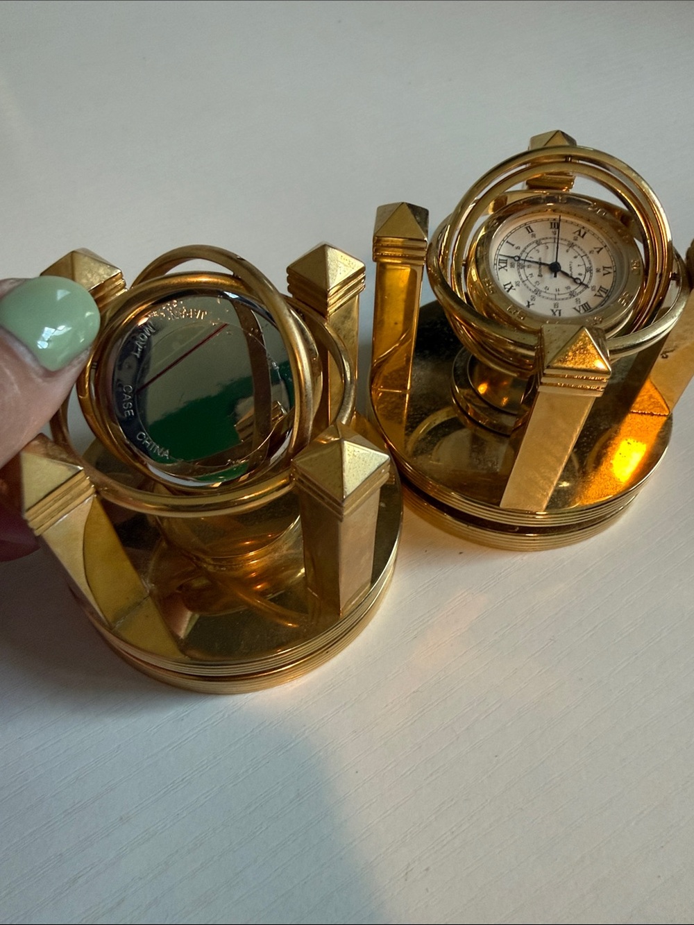 Benchmark Galileo gimbal gyroscope desk clock.